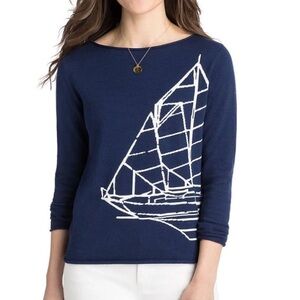 Vineyard Vines Nautical Intarsia Sweater Sailboat Crewneck